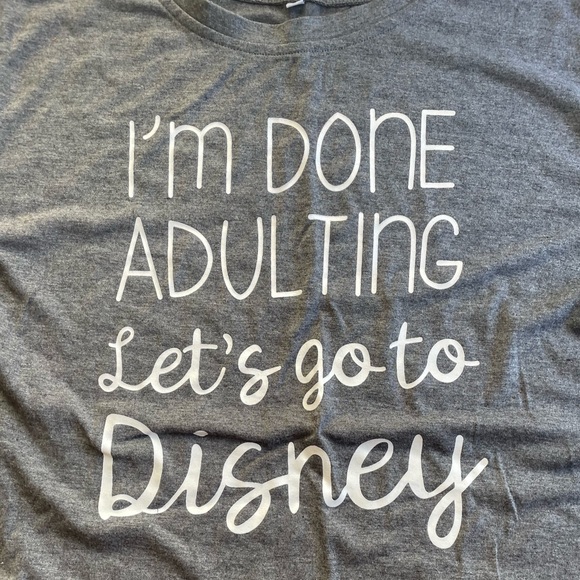 I'm Done Adulting Lets Go to Disney Women's T Shirt Short Sleeve T-Shirt Top - Picture 9 of 12